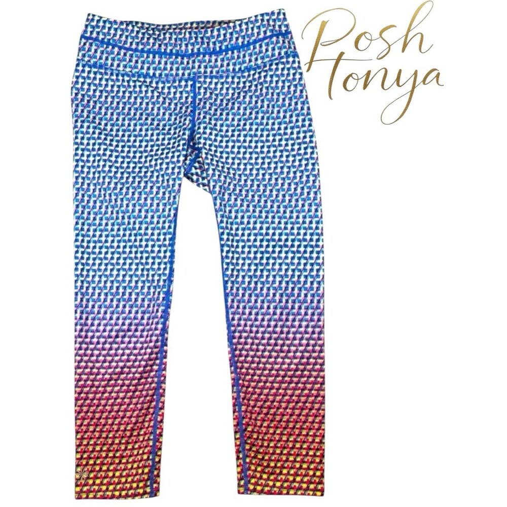 Athleta Vivid Sonar Multicolor Ombre Capri Leggings Sz S Kaleidoscope Hologram